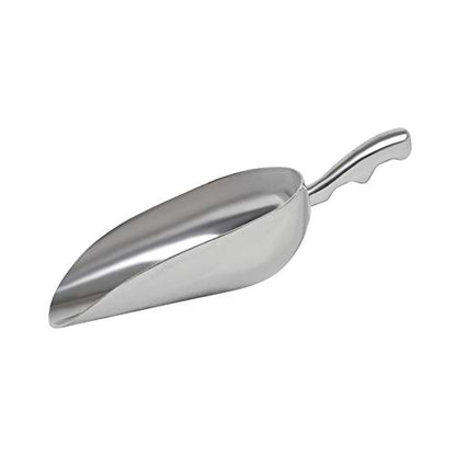 Cast Aluminum Utility Scoop - 24 oz. - Round Bottom, ice scoop For Multi-Purpose Use, With Finger Groove Handle (24 oz.) - size: 24 oz