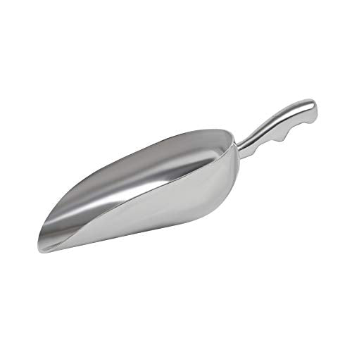 Cast Aluminum Utility Scoop - 24 oz. - Round Bottom, ice scoop For Multi-Purpose Use, With Finger Groove Handle (24 oz.) - size: 24 oz