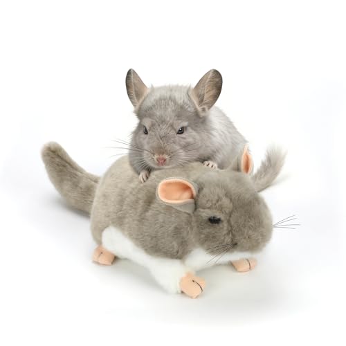 YUEPET Chinchilla Plush Cuddler Toy, Soft Chinchilla Cuddle Buddy, Comfort Anxiety Relief & Stress Reducer Companion for Chinchillas, Guinea Pigs, Hamsters, Ferrets, Hedgehogs, Sugar Gliders