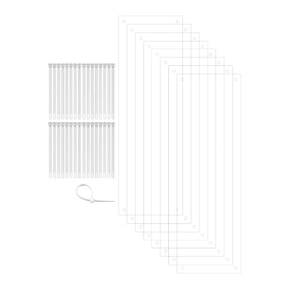 8 Pack Pet Cage Liner with Zip Ties Pet Rabbit Habitat Guinea Pig Cage 14" x 4.5" Flexible Plastic Side Protection Urine Guard Panels by Marketing Holders - color: 14" x 4.5"