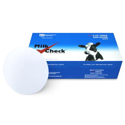 Milk Check 6.5" Disk Filter Non-Gauze (300 Filters) - Since 1944
