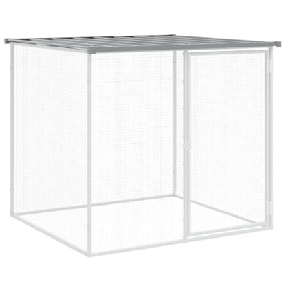 Chicken Coop with Roof, Large Galvanised Steel Poultry Cage for Backyard, 79.9 x 38.6 x 35.4 inch Outdoor Run for Hens and Small Animals, Weather-Resistant Pet Enclosure
