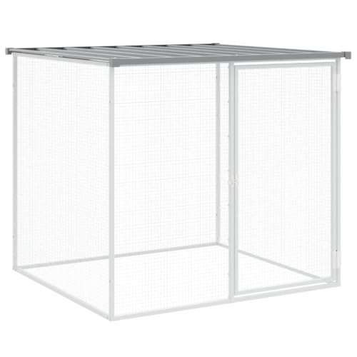 Galvanized Steel Chicken Cage with Roof 79.9"x38.6"x35.4" Outdoor Indoor Coop Hutch for Hens Rabbits Ducks Small Animals Light Gray Enclosure - color: Light gray