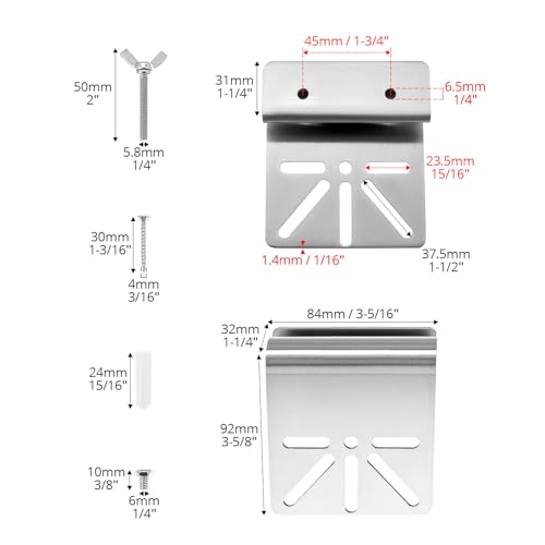 QWORK Gutter Mount Bracket for Solar Security Cameras, Universal 304 Stainless Steel Camera Mounting Brackets, 1 Pack