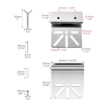 QWORK Gutter Mount Bracket for Solar Security Cameras, Universal 304 Stainless Steel Camera Mounting Brackets, 1 Pack