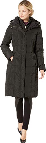 Cole Haan Women's Long Quilted Puffer Coat Down Jacket - color: Deep Black, size: X-Small