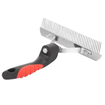 Horse Grooming Rake with Rubber Handle Durable Fur Comb for Easy Shedding and Cleaning Comfortable Grip Tool to Remove Loose Hair and Mud Suitable and Domestic Animals