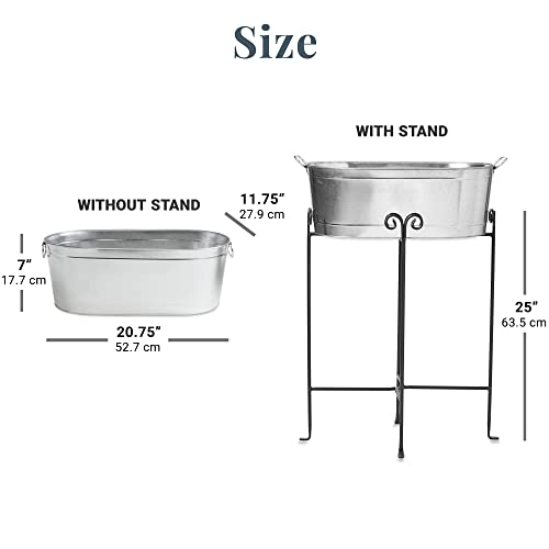 Let's Make Memories Personalized Serve Up Good Times Beverage Tub - Galvanized Drink Tub - w/Stand - color: Serve Up Good Times, size: With Stand