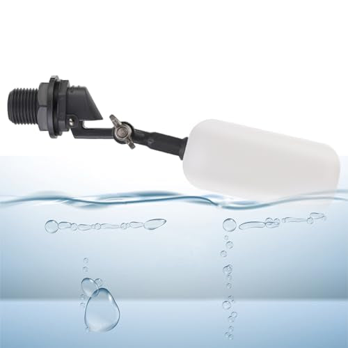 Cxztxcl Float Valve,Standard 1/2 inch NPT Thread Automatic Water System Filler，Adjustable Arm for Ponds,Plastic Float Ball Valve，Automatic Water Level Control,Fountain Float,Livestock Water Trough