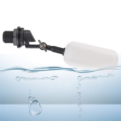 Cxztxcl Float Valve,Standard 1/2 inch NPT Thread Automatic Water System Filler，Adjustable Arm for Ponds,Plastic Float Ball Valve，Automatic Water Level Control,Fountain Float,Livestock Water Trough