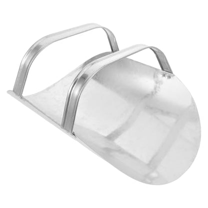ibasenice Thickened Metal Feed Scoop for Livestock Feeding, Galvanized Grain and Pet Food Shovel with Double Handles, Large Capacity for Farm, Ranch, and Outdoor Use