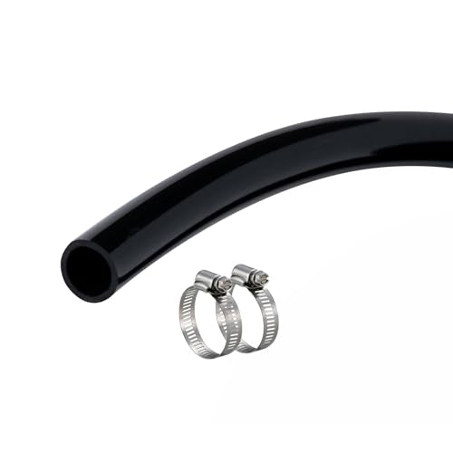 1" id - 10ft Black Vinyl Tubing Flexible PVC Tube Hybrid Hose Transfer Water Fuel Gas for Pond Fountain Garden Waterfall, Durable and Safe, with 2 Hose Clamps - size: 1" ID, style: 10 Feet