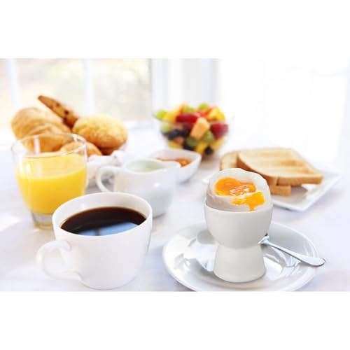 HIC Kitchen Double Egg Cup, Fine White Porcelain, Set of 6 - style: Double Egg Cups, Porcelain, Set/6