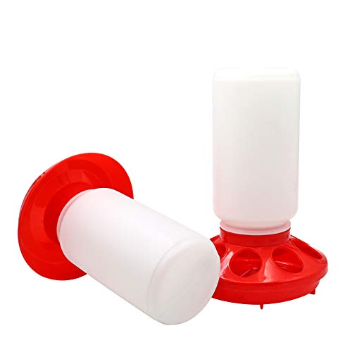 2-in-1 Chick Starter Set, 0.3Gal Chick Feeder and Waterer Kit for Baby Chicken Duck Brooder Duck Feeder Quail Feeder Chicken Feeder and Waterer Set