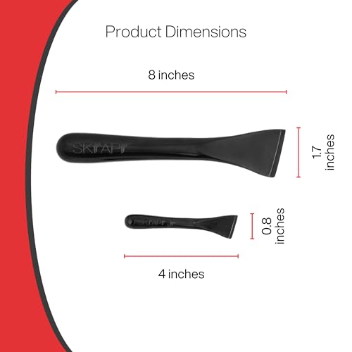 Plastic Scraper Tool, 2 Pack, Non-Scratch, 1.7 Inch Wide Blade, Long Ergonomic Handle, Heat Resistant (460F), Dishwasher Safe - Clean Ovens, Countertops, Hard Floors, Walls, and Windows