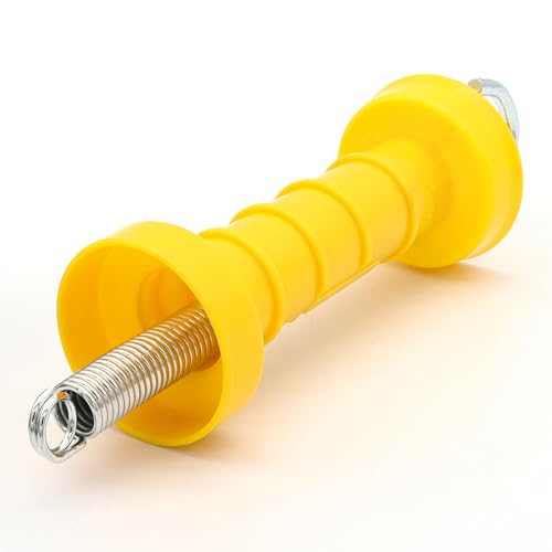 Electric Fence Spring Gate Handle Set with Insulators and Anchor, Yellow (MB2Pcs+4B) - style: MB2Pcs+4B