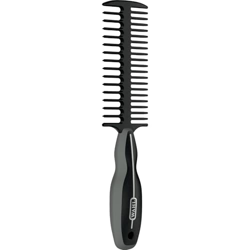 WAHL Professional Animal Mane & Tail Brush - Ergonomic Black Braiding Comb (#858708) for Equine Grooming - color: Black