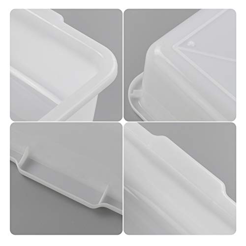 Kiddream Set of 4 Commercial Bus Box Tote, 13 Liter Large Plastic Bus Tub (White) - color: White, size: 13 Liter