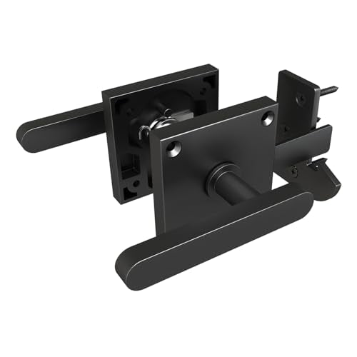 Sdstone Double Side Gate Latch,Heavy Duty Swinging Door Latch Gate Hardware for Wooden Fence,Gate Hardware for Left Inswing Outdoor Wooden Gates, Pool Gate, Backyard, Garden - style: GL-1 left inswing gate