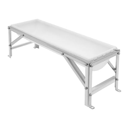 Livestock Feed Trough, 35L/9.25Gal Large Capacity Horse Feeder Goat Water Trough with Galvanized Steel Stand & 39" Long Detachable Trough for Calves Sheep Horses Alpacas Goats (White) - color: White