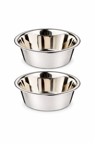 Stainless Steel Dog and Cat Bowls, Pack of 2, Replacement Bowl for Pets (14oz) - size: 14oz