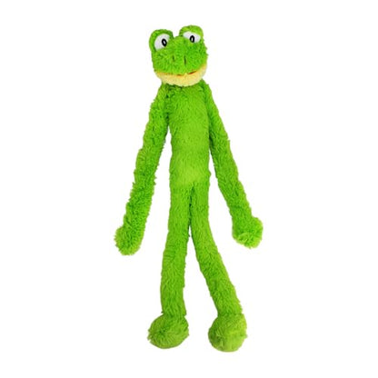 Multipet Swingin' Slevin Frog Dog Plush Toy - Squeaky Toys for All Dogs - Extra Soft Plush - Stuffed Animal for Cuddling & Playing - Cute Dog Pet Toy (27”, Green, 5 Squeakers) - size: 27", style: Frog