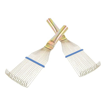 2pcs Livestock Wool Brush and Cattle Curry Comb for Sheep and Horse Grooming, 23cm Small Yellow Wool Shedding Rake for Farm Animal Dematting and Itch Relief