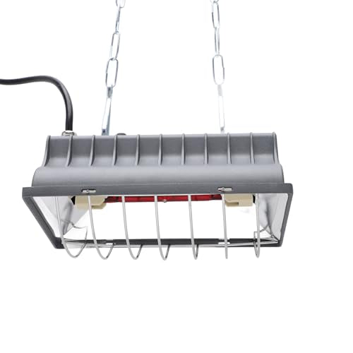 TARSHYRY Chicken Coop Heater, Adjustable Temperature Poultry Brooder Heat Lamp with Thick Protective Mesh and Hanging Chain, for Chicken Duckling Piglet (250w)