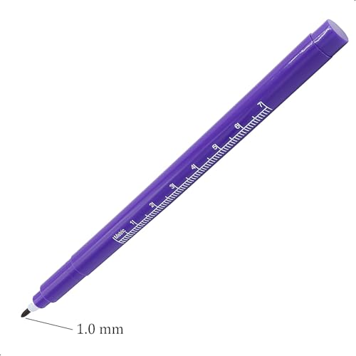 3 Pcs Surgical Skin Marker Pen, Professional Sterile Tip Tattoo Stencil Markers Pen Scribes ，(0.5mm,1mm) with Paper Ruler (2 Single Head +1 Double Head)