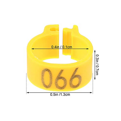 iplusmile Numbered Pigeon Leg Bands 100 Pcs Plastic Bird Foot Rings Easy Clip-on Identification Rings for Small Poultry Breeding and Tracking