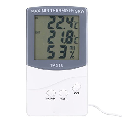 Zerodis Indoor Outdoor Thermometer Hygrometer Temperature Humidity Meter with Probe Sensor for Home Garden Wall Table Mount Large Screen Display Celsius Fahrenheit