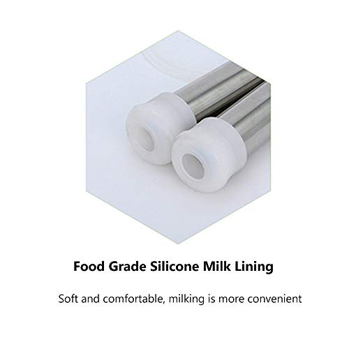 Milking Machine Portable Electric Milker Vacuum Pulsation Milking Machine with 2 Teat Cups 7L Stainless Steel Milk Container Food Grade Hose Charge/Plug in (for Goat) - color: For Goat