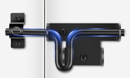 TRIPLE DEER Heavy Duty Slide Bolt Gate Latch, Sliding Bolt Door Lock with Padlock Hole, Slide Bolt Hardware for Wooden Fence/Yard Fence/Shed Door/Barn Door, Black, 1 Pack