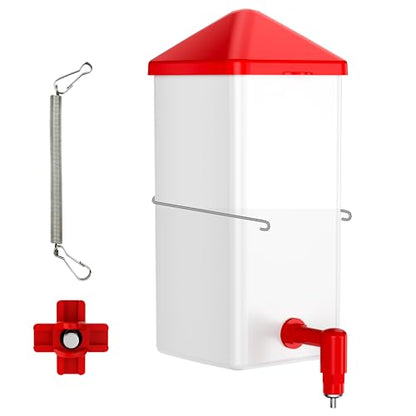 ZenxyHoC Baby Chick Waterer 0.26 Gal with Versatile- and Horizontal Nipple Drinker - color: White, size: 0.26 Gal