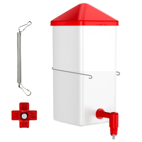 ZenxyHoC Baby Chick Waterer 0.26 Gal with Versatile- and Horizontal Nipple Drinker - color: White, size: 0.26 Gal