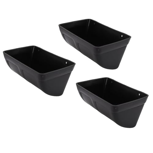 Hanging Poultry Feeder, Large Capacity Space Saving Plastic Chicken Feeder Trough, with Minimized Feed Waste Design, for Farm Coop Yard Indoor Outdoor Use (Black) - color: Black