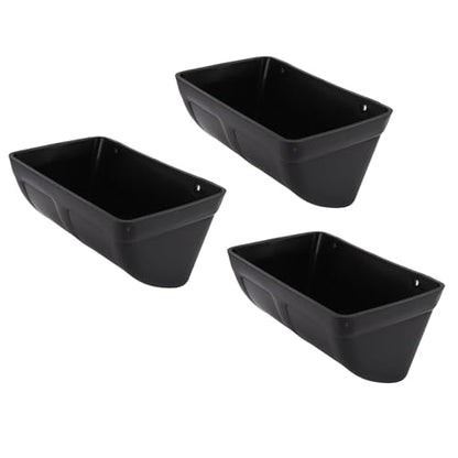 Brrnoo Hanging Poultry Feeder, Plastic Hanging Chicken Feeder Trough Large Capacity Space Saving Design Minimizes Feed Waste with Generous Feeding Area for Farm Coop or Yard (Black) - color: Black