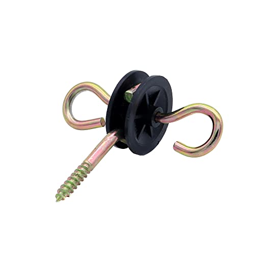 Plastic Electric Fence Spring Gate Handle with Insulators and Anchor Set, Black (2BlackMB+084) - style: 2BlackMB+084