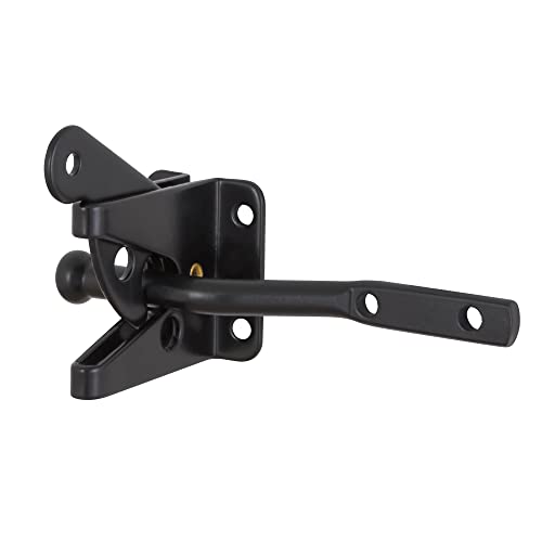 Design House 189407-MB Self-Locking Heavy Duty Gate Latch 2-Pack Matte Black - color: Matte Black, size: 2-Pack Gate Latch or Lock