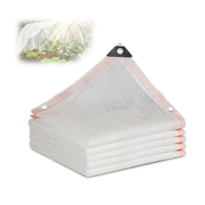 40% White Shade Cloth for Garden Plants, UV Resistant Sun Shade Netting with Grommets, Breathable HDPE Mesh Tarp Canopy Cover for Greenhouse Nursery Seedlings Patio Chicken Coop(8x22ft) - size: 8x22ft