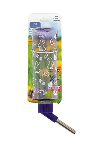 Lixit Standard Cage Water Bottles for Rabbits, Ferrets, Guinea Pigs, Hamsters, Rats, Mice and Other Small Animal's (8 Ounce, Purple) - color: Clear, size: 8 Ounce