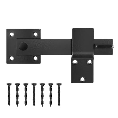 6" Door Flip Latch & Sliding Door Latch Gate Latch for Fence - Heavy Duty Solid Metal Rustic Hardware for Farm Gate, Shed, Cabinet, Sliding Doors - Extra Security & Privacy, Matte Black