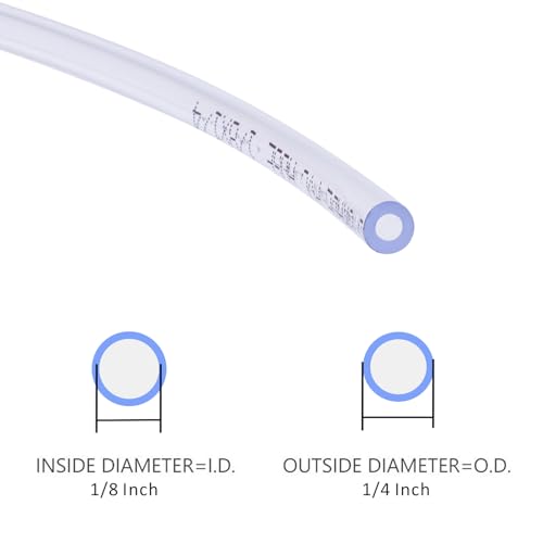 DERNORD PVC Tubing 1/8"ID X 1/4"OD Flexible Clear Vinyl Hose 25 Feet for Food Grade - size: 25 Feet, style: 1/8"ID X 1/4"OD