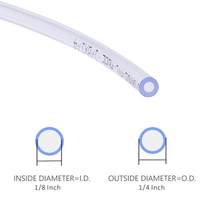 DERNORD PVC Tubing 1/8"ID X 1/4"OD Flexible Clear Vinyl Hose 10 Feet for Food Grade - size: 10 Feet, style: 1/8"ID X 1/4"OD