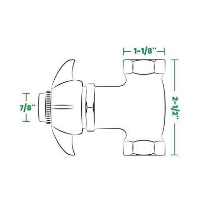 Self-Closing Valve with Knob, Heavy Duty Stop Valve, Polished Chrome - style: with knob