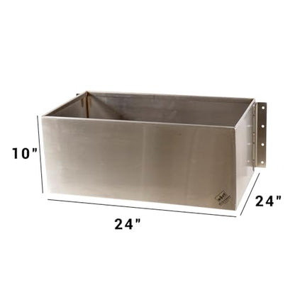 Heavy-Duty Stainless Steel Horse Water Trough (24" L x 13" D x 10" H) with Mounts