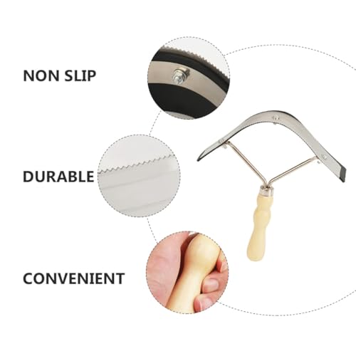 VALICLUD Livestock Hairbrush and Stainless Steel Serrated Scraper with Wooden Handle for Horse and Cattle Grooming, Sturdy Groom Supplies for Barn and Stable Use