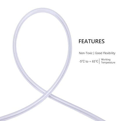 DERNORD PVC Tubing 1/16"ID X 1/8"OD Flexible Clear Vinyl Hose 10 Feet for Food Grade - size: 10 Feet, style: 1/16"ID X 1/8"OD