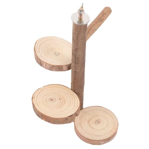 Bird Parrot Perch Stand Platform Natural Wood Playground Paw Grinding Toy for Birds Easy to Install Safe and Chewing Activity for Parakeets Cockatiels and Lovebirds