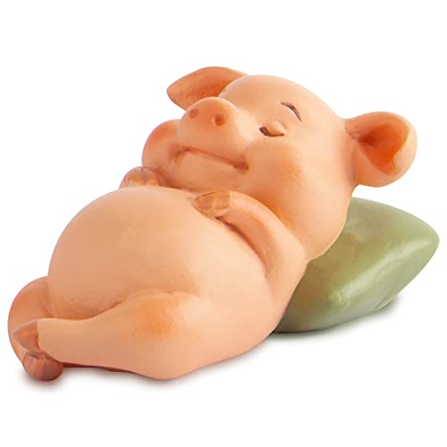 Pig Statue Mini Pig Figurine, Resin Home Decor, Lucky Animal Garden Statue for Micro Landscape (Pigs in The Lunch Break) - color: Pigs in the Lunch Break
